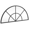 Black Arched Wall Mirror with Powder Coated Iron Frame and 23.6” x 11.8”