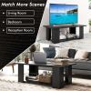 41” 2-Tier Wooden Modern Coffee Table with Open Bottom Storage Shelf and 3 Different Color Options