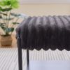 30.7" Wide Upholstered Ottoman Coffee Table Foot Rest Bench with Storage Shelf and Black Metal Legs