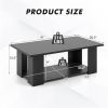 41” 2-Tier Wooden Modern Coffee Table with Open Bottom Storage Shelf and 3 Different Color Options