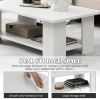 41” 2-Tier Wooden Modern Coffee Table with Open Bottom Storage Shelf and 3 Different Color Options