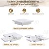 39.4” Square Marble Veneer Coffee Table with 4 Sliding Tops with 4 Hidden Storage Compartments