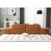 130.5” Modern Curved Combination Sofa with 3 Matching Pillows and Terrycloth Fabric