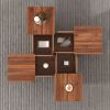 39.4” Square Marble Veneer Coffee Table with 4 Sliding Tops with 4 Hidden Storage Compartments