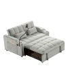 3 in1 Multi-Functional Velvet Foldable Sofa, with Loveseat, Chaise, Bed Options, 2 Pillows, USB Charging Port & Swivel Phone Stand