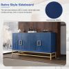 Retro Style Symmetrical Pattern Sideboard with 2 Adjustable/Removable Shelves, Metal Handles/Legs and In 3 Different Colors