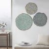 Set of 3, Madison Park Textured Feather Metal Disc Wall Decor
