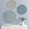 Set of 3, Madison Park Textured Feather Metal Disc Wall Decor
