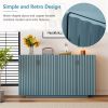 59.8” Wavy Design Sideboard with 2 Copper Handle Doors, Adjustable Height Shelves, 4 Compartments and Spacious Storage