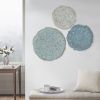 Set of 3, Madison Park Textured Feather Metal Disc Wall Decor