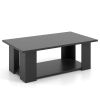 41” 2-Tier Wooden Modern Coffee Table with Open Bottom Storage Shelf and 3 Different Color Options