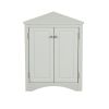 Triangle Bathroom Storage Cabinet with Adjustable Shelves in Gray, White & Oak