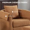 360° Swivel Accent Barrel Armchair & Ottoman Set with Removable Back Pillow & 2 Armrest Covers