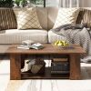 41” 2-Tier Wooden Modern Coffee Table with Open Bottom Storage Shelf and 3 Different Color Options