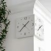 Nordic Square Modern Corner Wall Clock with Sensor Night Light, Sound Activation Sensor and 2 Sided Time Display