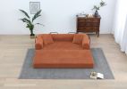 77.9” Foldable Sofa Floor Couch with Convertible Sleeper, 2 Matching Pillows in 9 Colors