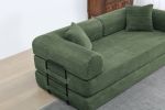 77.9” Foldable Sofa Floor Couch with Convertible Sleeper, 2 Matching Pillows in 9 Colors