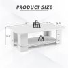 41” 2-Tier Wooden Modern Coffee Table with Open Bottom Storage Shelf and 3 Different Color Options