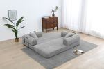 77.9” Foldable Sofa Floor Couch with Convertible Sleeper, 2 Matching Pillows in 9 Colors