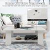 41” 2-Tier Wooden Modern Coffee Table with Open Bottom Storage Shelf and 3 Different Color Options