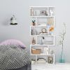 6 Tier S-Shaped Bookshelf Storage Display Bookcase Decor Z Shelf with Large Open Compartments