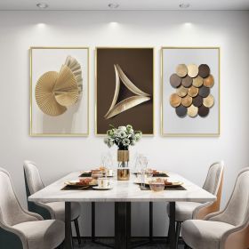 Set of 3, Oil Wall Art Paintings with Flip Top Design, Aluminum Frames and 3 Different Sizes (gold: 12*16)