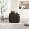 64" Green Chenille Fabric Sofa Chair with Tufted Pattern Design and 2 Pillows