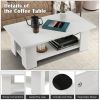 41” 2-Tier Wooden Modern Coffee Table with Open Bottom Storage Shelf and 3 Different Color Options