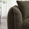 64" Green Chenille Fabric Sofa Chair with Tufted Pattern Design and 2 Pillows