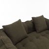 64" Green Chenille Fabric Sofa Chair with Tufted Pattern Design and 2 Pillows