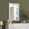 24” x 36” Rustic Wall Mirror with Beaded Solid Wood Frame