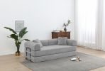 77.9” Foldable Sofa Floor Couch with Convertible Sleeper, 2 Matching Pillows in 9 Colors