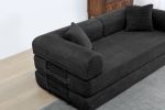 77.9” Foldable Sofa Floor Couch with Convertible Sleeper, 2 Matching Pillows in 9 Colors