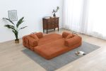 77.9” Foldable Sofa Floor Couch with Convertible Sleeper, 2 Matching Pillows in 9 Colors
