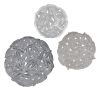 3 Piece Textured Feather Metal Disc Wall Decor Set