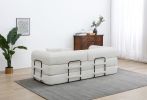77.9” Foldable Sofa Floor Couch with Convertible Sleeper, 2 Matching Pillows in 9 Colors