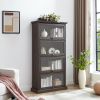 4 Tier Curio Display Cabinet with Flip-Up Tempered Glass Doors