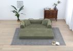 77.9” Foldable Sofa Floor Couch with Convertible Sleeper, 2 Matching Pillows in 9 Colors