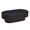 43.7” Modern Handcrafted Drum Coffee Table with Oval Shape and Pedestal Base
