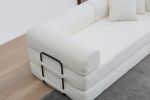 77.9” Foldable Sofa Floor Couch with Convertible Sleeper, 2 Matching Pillows in 9 Colors