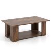 41” 2-Tier Wooden Modern Coffee Table with Open Bottom Storage Shelf and 3 Different Color Options
