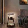 Smart Nightstand with Dimmable LED Light, Wireless Charger, 3 Tier and Open Shelves